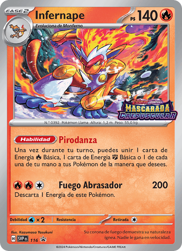 Infernape, carta 116 de SVP Black Star Promos