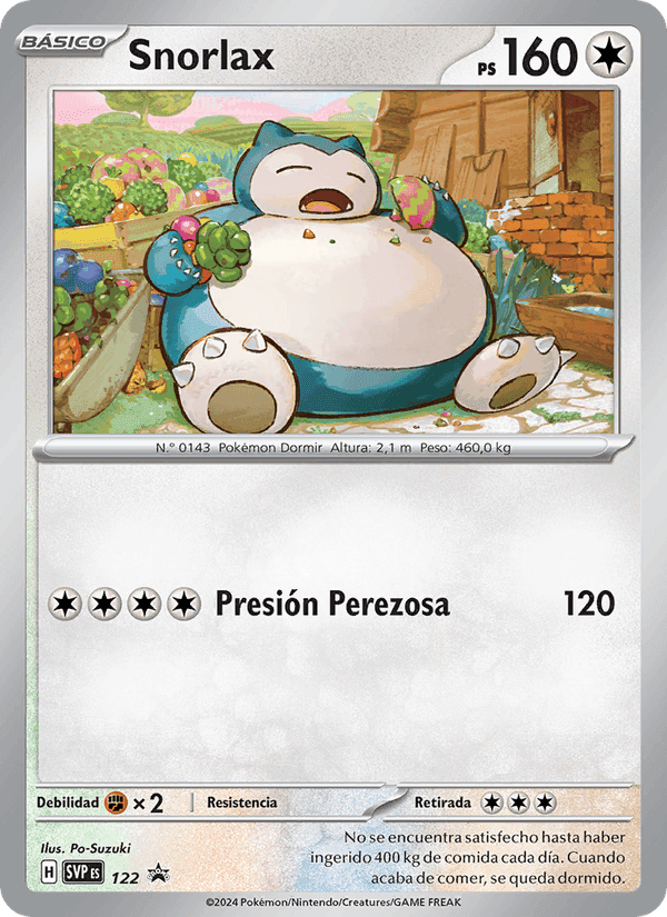 Snorlax, carta 122 de SVP Black Star Promos