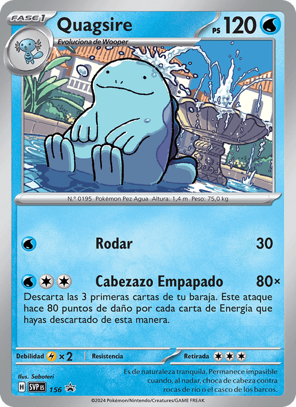 Quagsire, carta 156 di SVP Black Star Promos