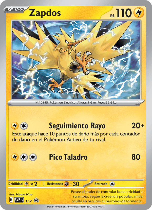 Zapdos, carta 157 de SVP Black Star Promos