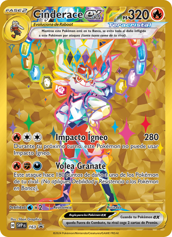 Cinderace ex, card 163 from SVP Black Star Promos
