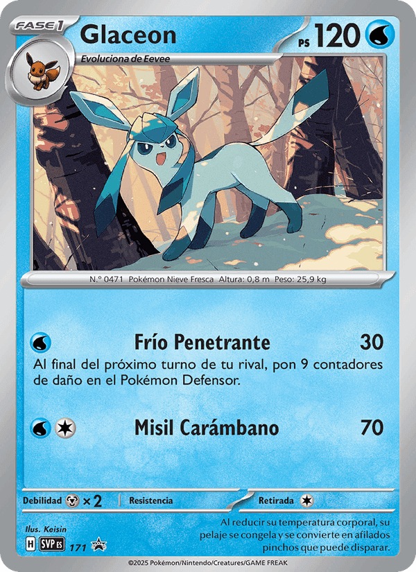 Glaceon, carta 171 di SVP Black Star Promos