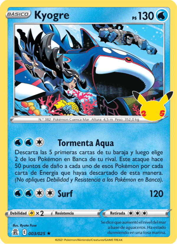Kyogre, carte 3 de Celebraciones