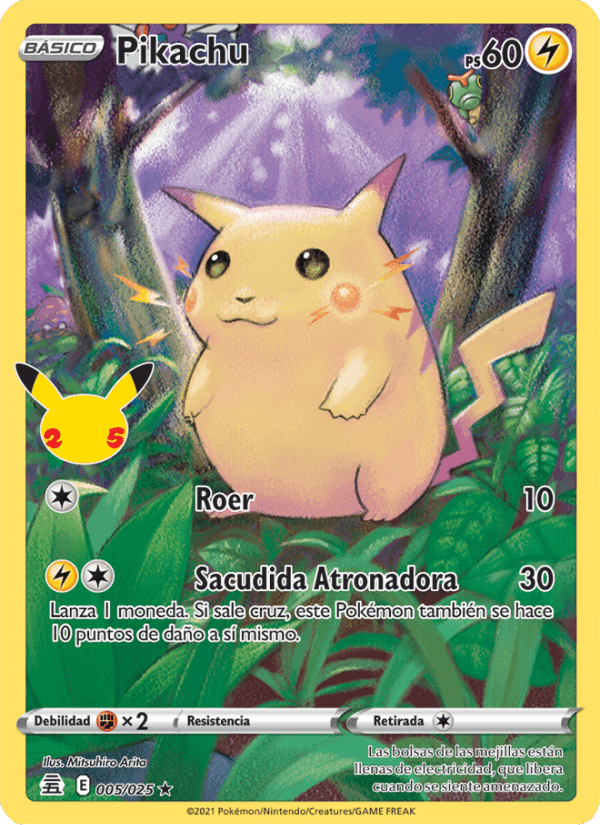 Pikachu, carta 5 de Celebraciones