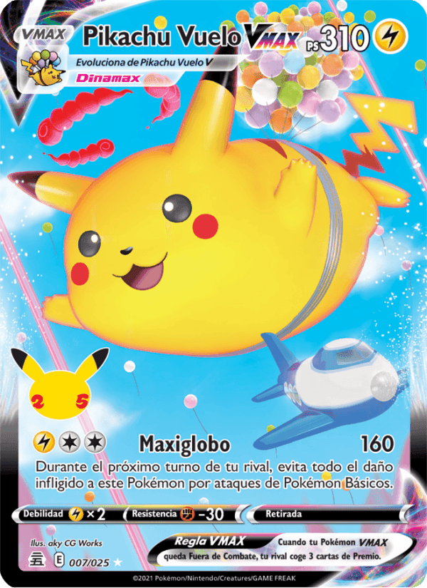 Pikachu Vuelo VMAX, carta 7 de Celebraciones