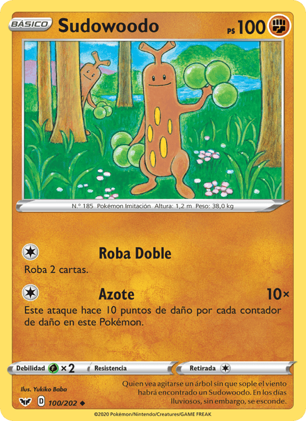 Sudowoodo, carta 100 de Espada y Escudo