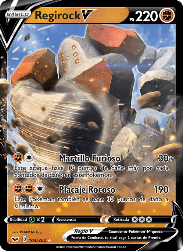 Regirock V, carta 104 di Espada y Escudo