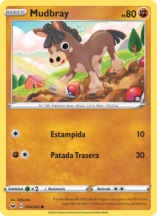 Mudbray, carta 105 de Espada y Escudo
