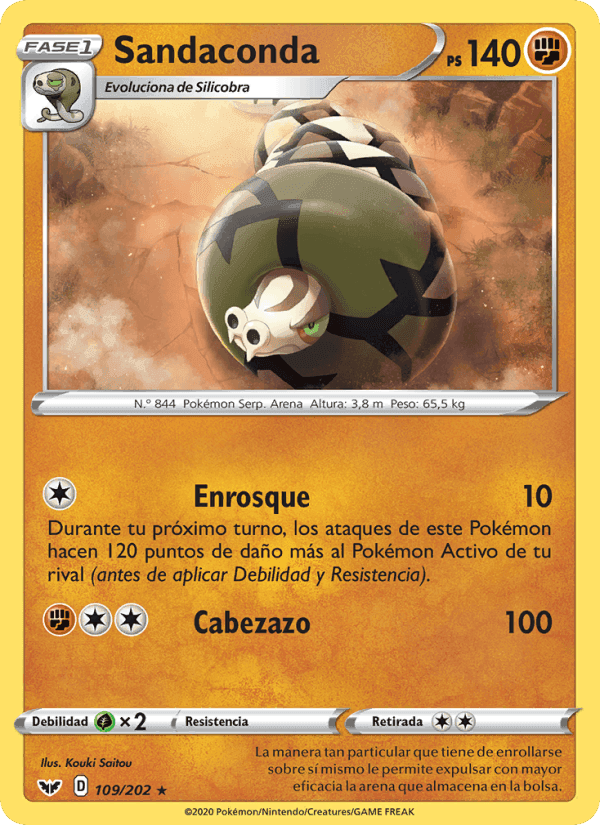 Sandaconda, carta 109 de Espada y Escudo