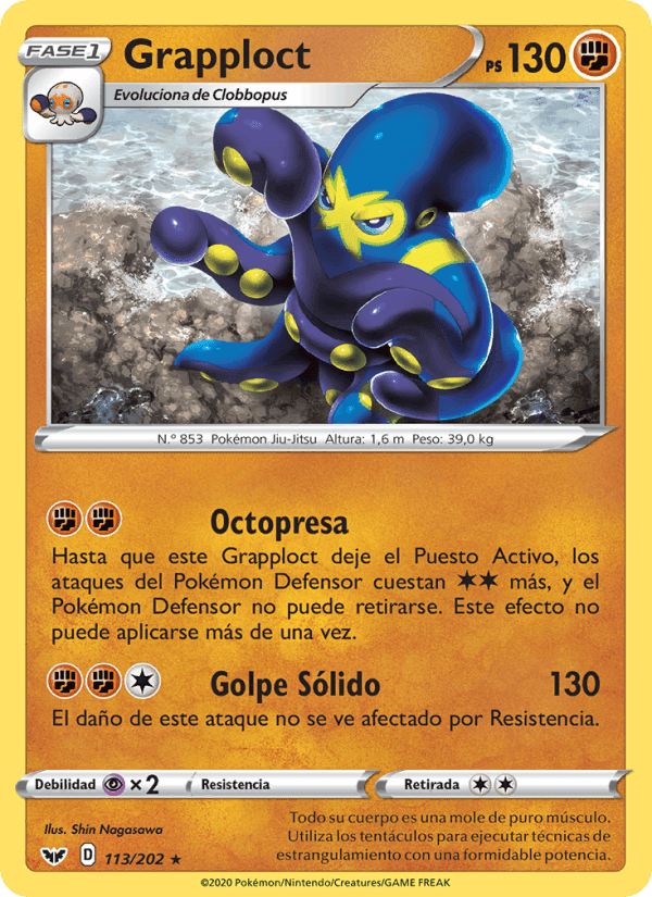 Grapploct, carta 113 de Espada y Escudo