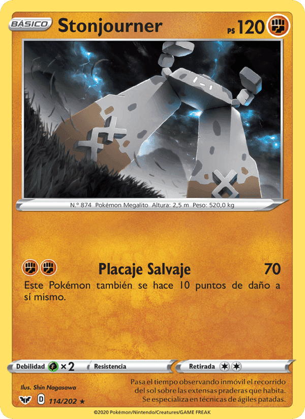Stonjourner, carta 114 de Espada y Escudo