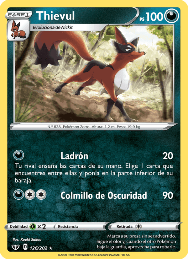 Thievul, carta 126 de Espada y Escudo