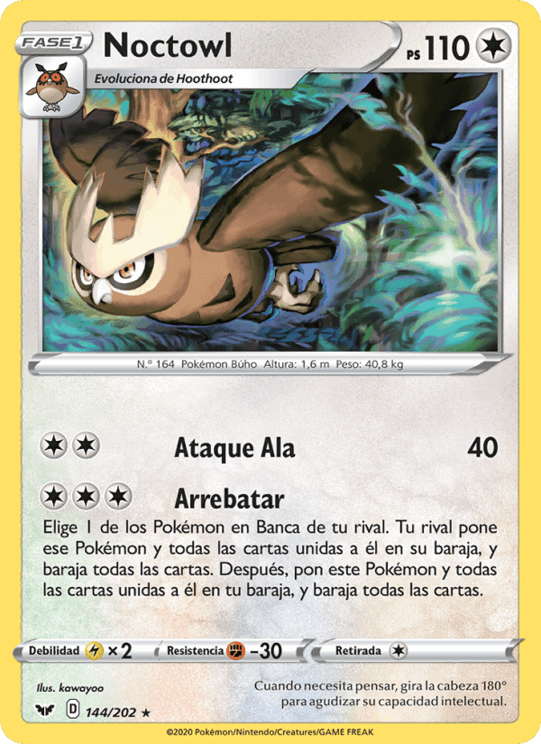 Noctowl, carta 144 de Espada y Escudo
