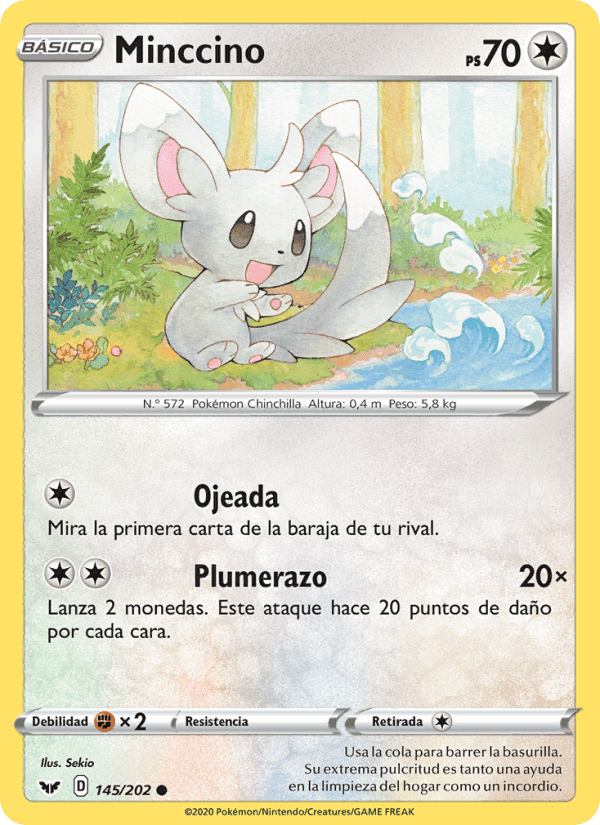 Minccino, card 145 from Espada y Escudo