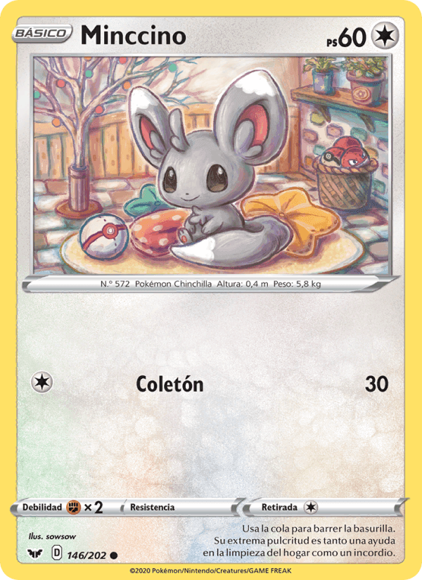 Minccino, card 146 from Espada y Escudo