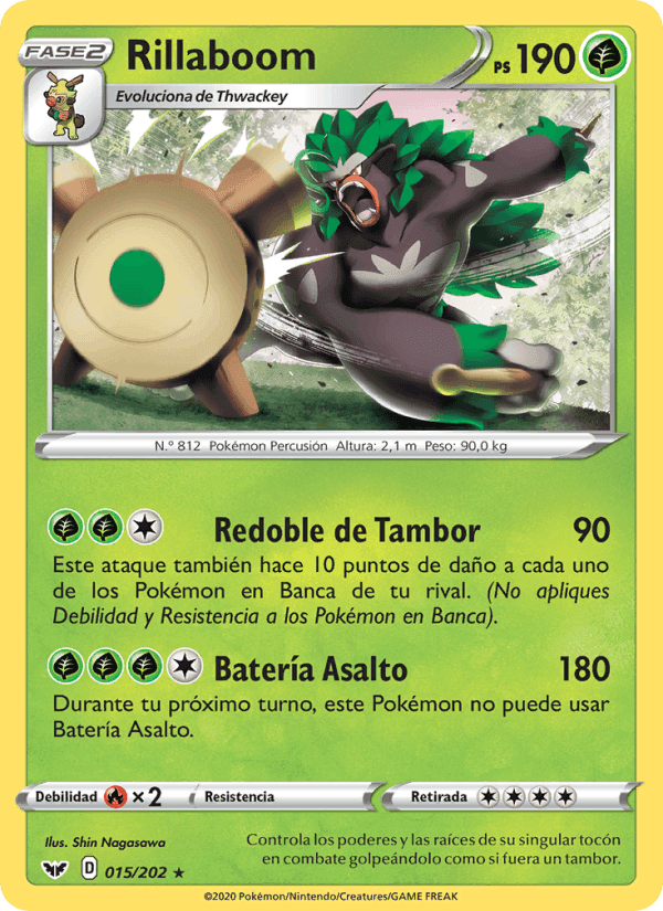 Rillaboom, carta 15 di Espada y Escudo