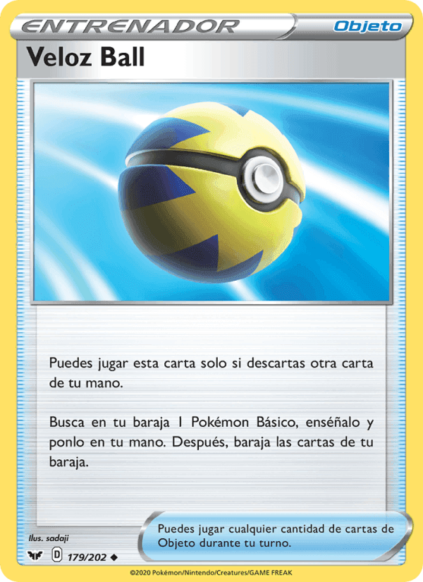 Veloz Ball, card 179 from Espada y Escudo