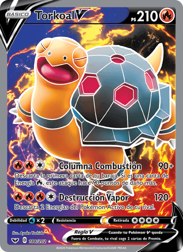 Torkoal V, carta 188 de Espada y Escudo