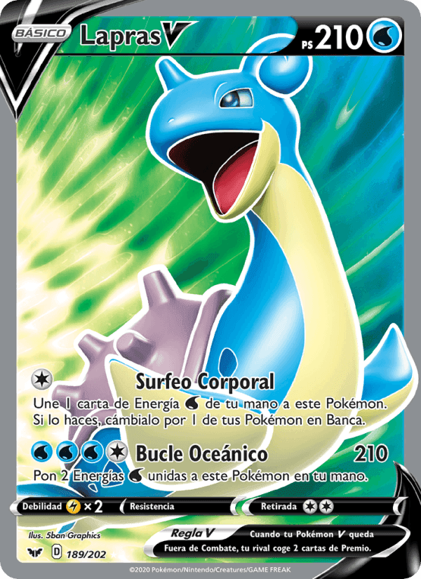 Lapras V, carta 189 di Espada y Escudo