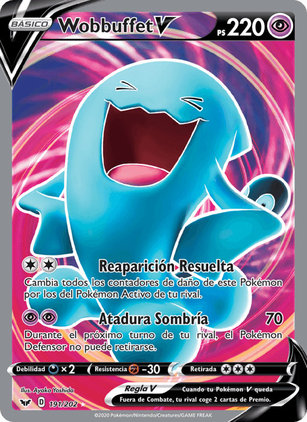 Wobbuffet V, carta 191 de Espada y Escudo