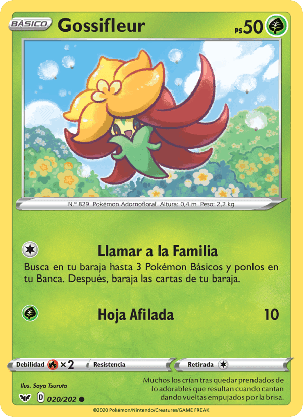 Gossifleur, carta 20 de Espada y Escudo