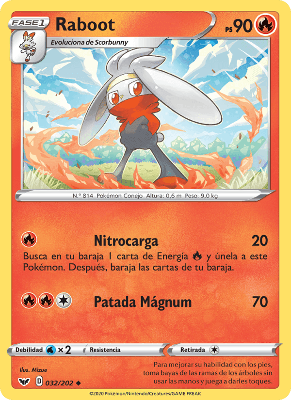 Raboot, card 32 from Espada y Escudo
