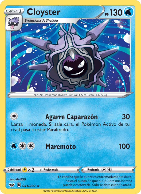 Cloyster, carta 41 de Espada y Escudo