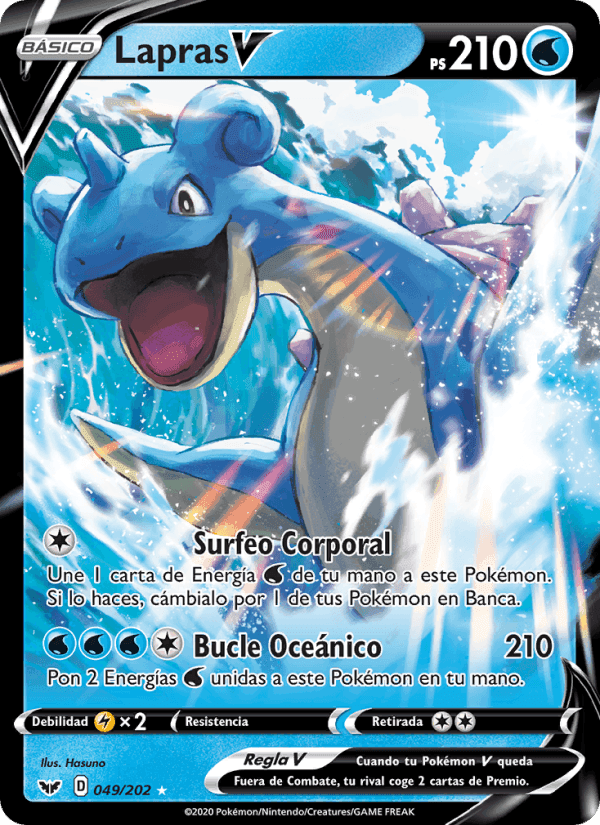 Lapras V, carta 49 de Espada y Escudo