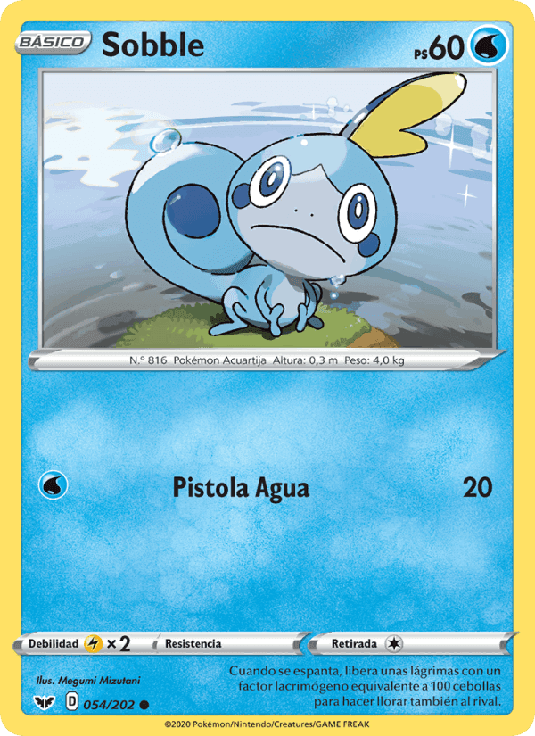 Sobble, carta 54 di Espada y Escudo