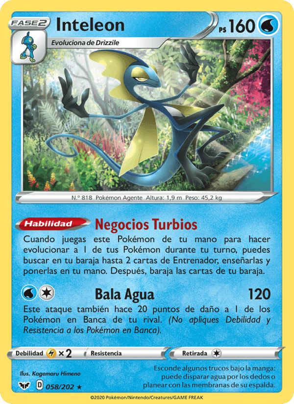 Inteleon, carte 58 de Espada y Escudo