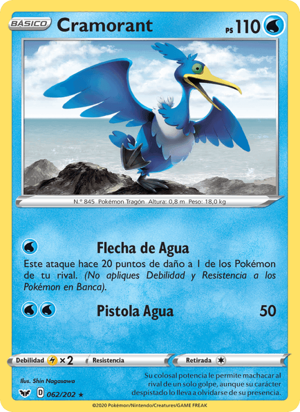 Cramorant, carta 62 de Espada y Escudo