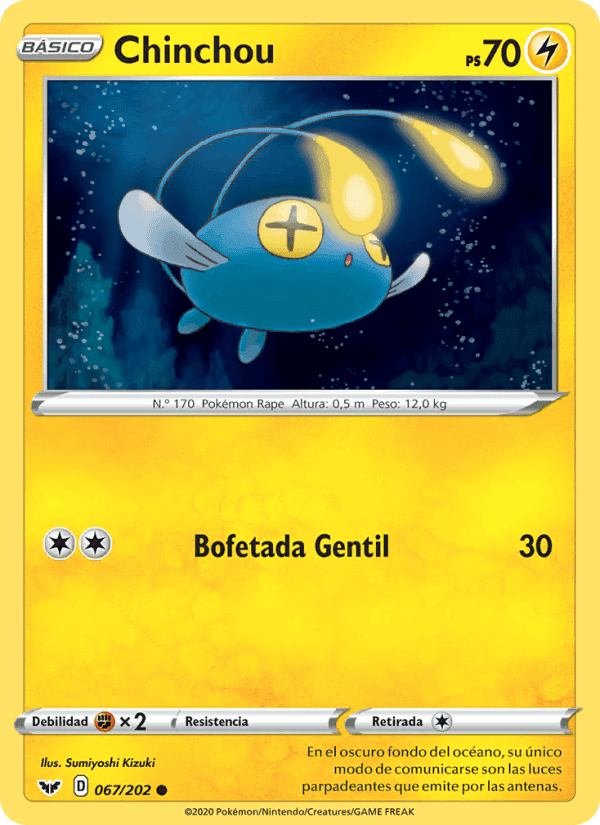 Chinchou, carta 67 di Espada y Escudo
