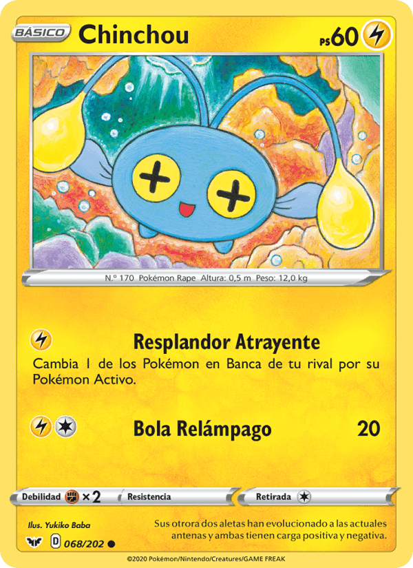 Chinchou, card 68 from Espada y Escudo
