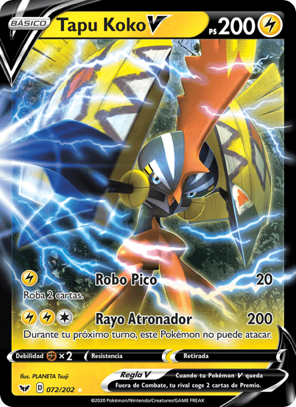 Tapu Koko V, carta 72 de Espada y Escudo