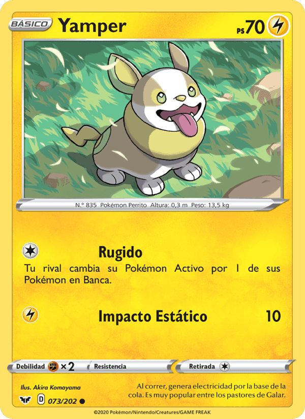 Yamper, carta 73 de Espada y Escudo