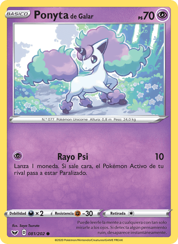 Ponyta de Galar, carta 81 de Espada y Escudo