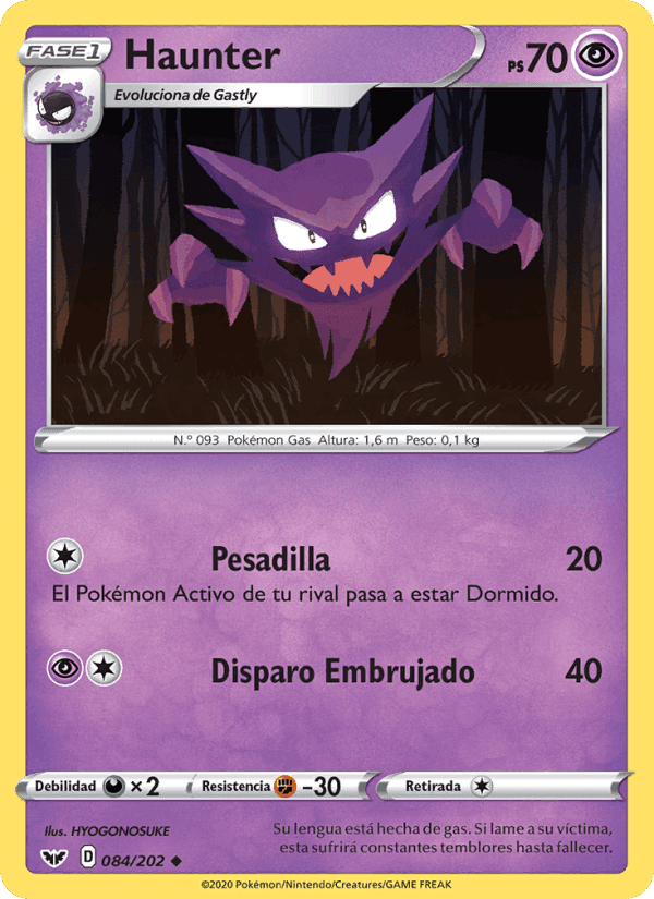Haunter, card 84 from Espada y Escudo