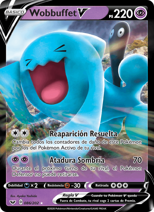 Wobbuffet V, carta 86 de Espada y Escudo