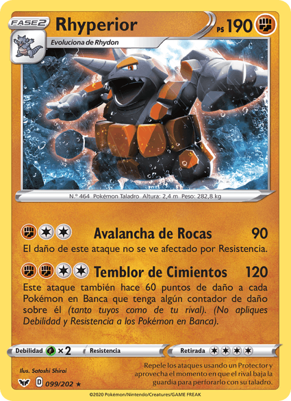 Rhyperior, carta 99 de Espada y Escudo