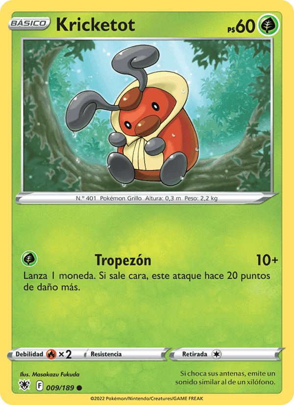 Kricketot, carta 009 de Resplandor Astral