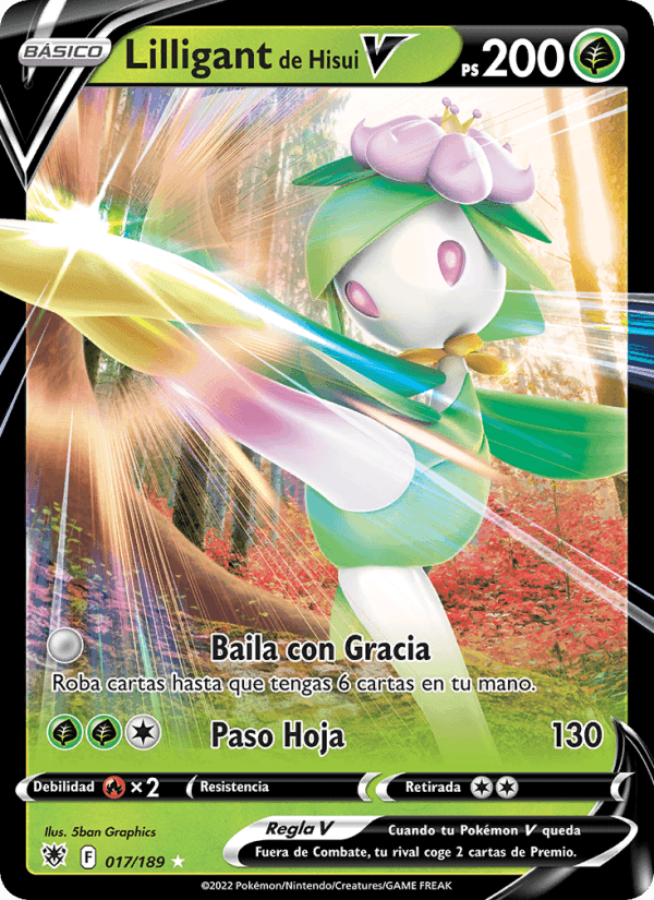 Lilligant de Hisui V, card 017 from Resplandor Astral