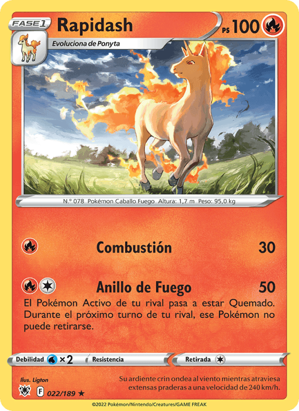 Rapidash, carta 022 de Resplandor Astral