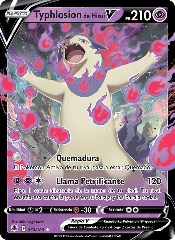 Typhlosion de Hisui V, carta 053 de Resplandor Astral