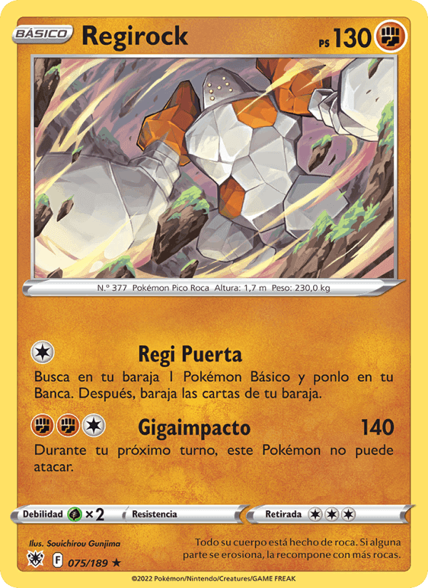 Regirock, card 075 from Resplandor Astral