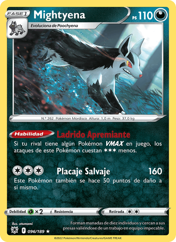 Mightyena, card 096 from Resplandor Astral