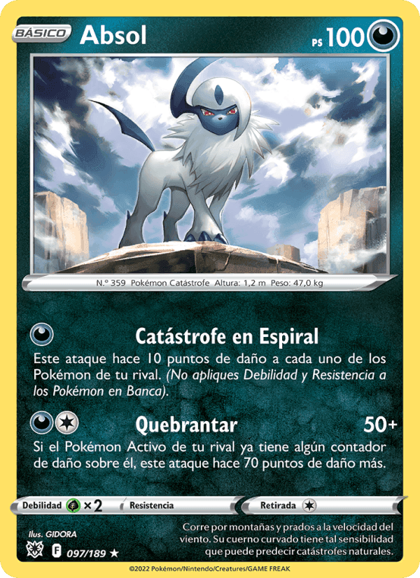 Absol, carta 097 de Resplandor Astral