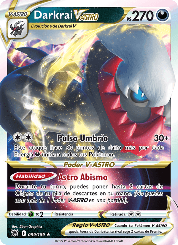Darkrai V-ASTRO, carta 099 de Resplandor Astral