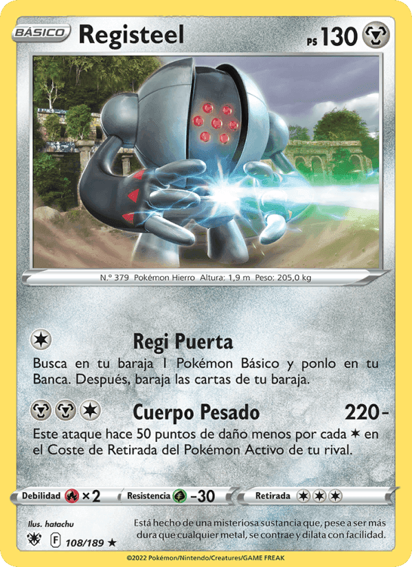 Registeel, card 108 from Resplandor Astral