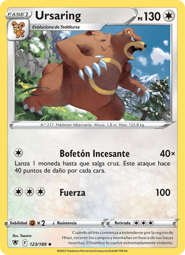 Ursaring, card 123 from Resplandor Astral