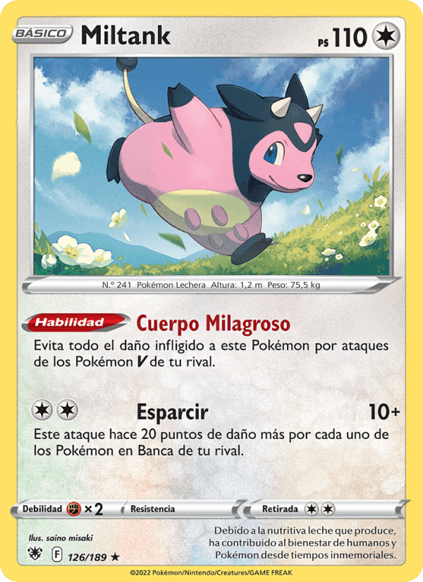 Miltank, card 126 from Resplandor Astral